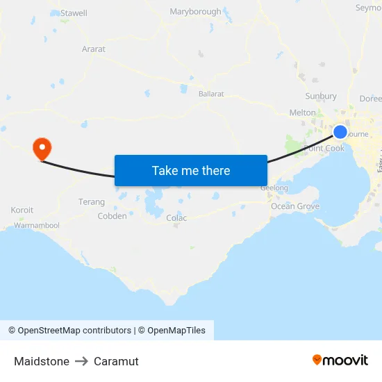 Maidstone to Caramut map