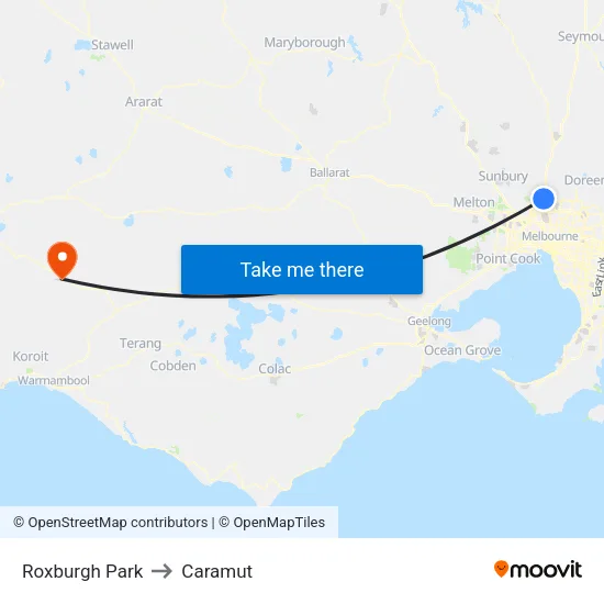 Roxburgh Park to Caramut map