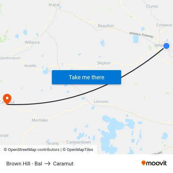 Brown Hill - Bal to Caramut map