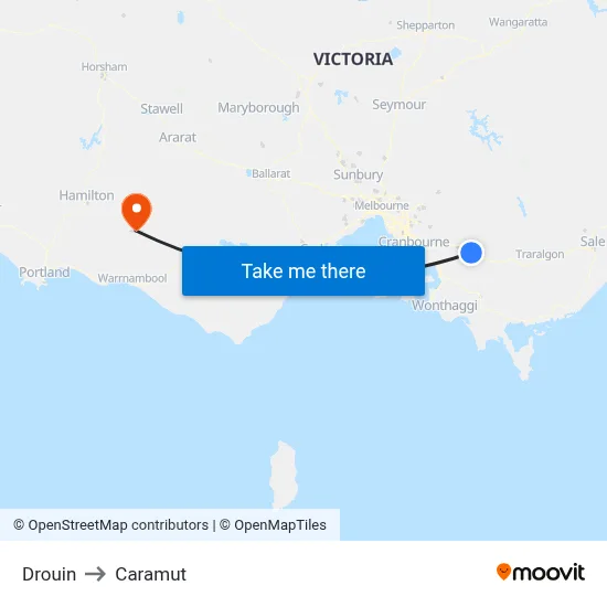 Drouin to Caramut map