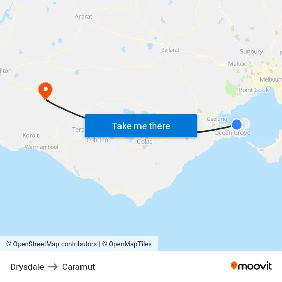 Drysdale to Caramut map