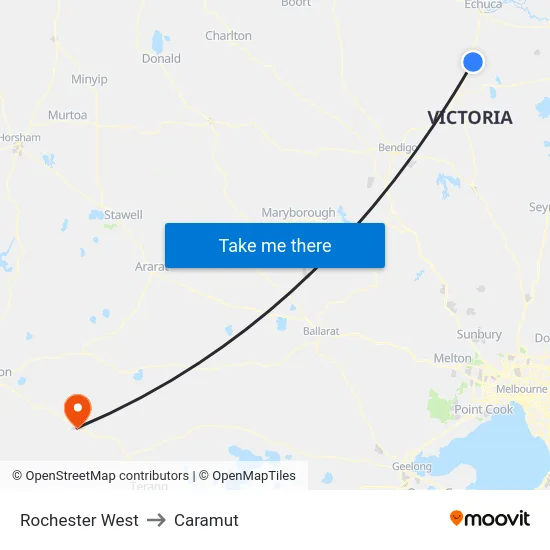 Rochester West to Caramut map