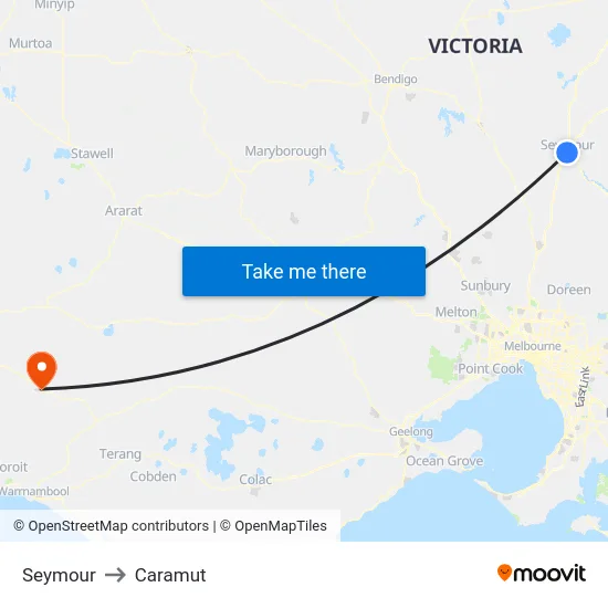 Seymour to Caramut map