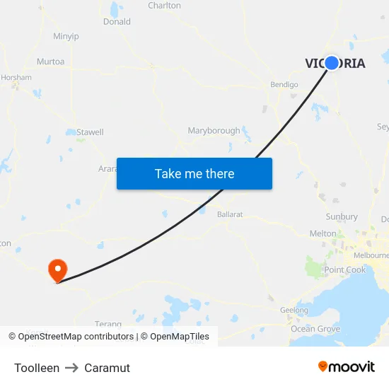 Toolleen to Caramut map