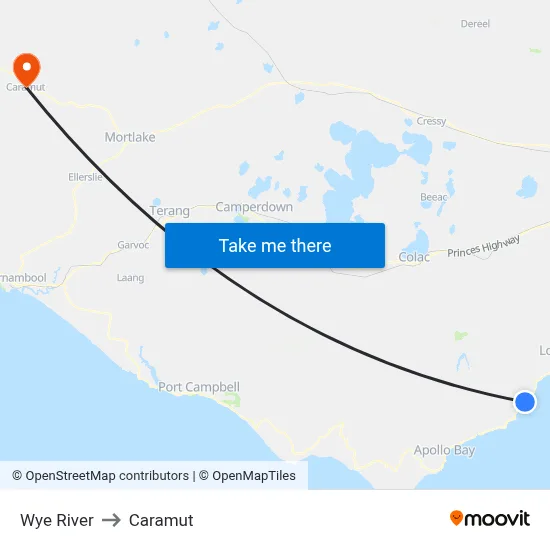 Wye River to Caramut map