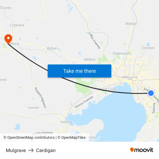 Mulgrave to Cardigan map
