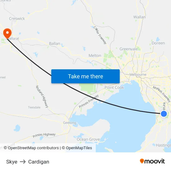 Skye to Cardigan map