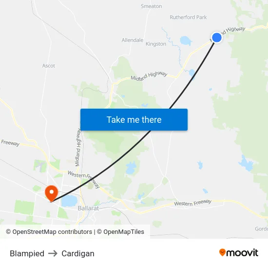 Blampied to Cardigan map