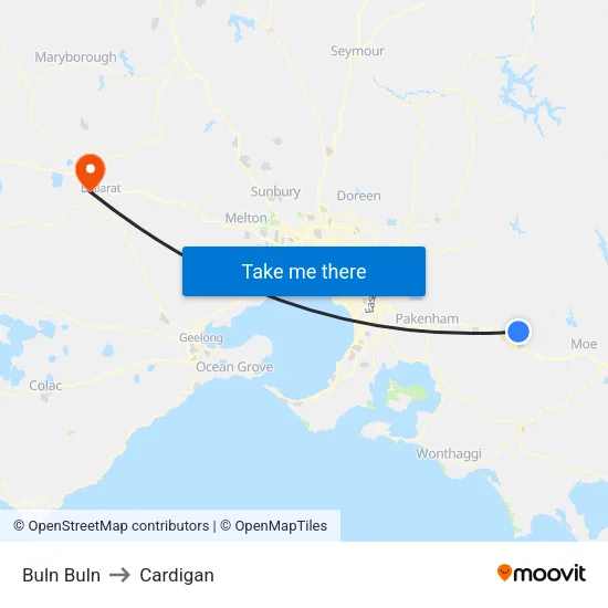 Buln Buln to Cardigan map