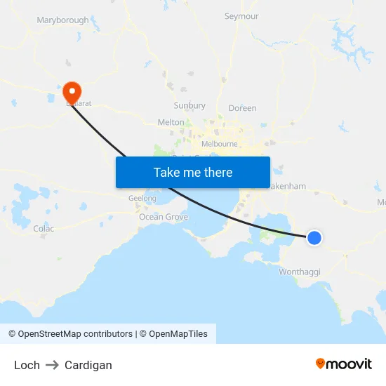 Loch to Cardigan map