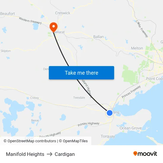 Manifold Heights to Cardigan map