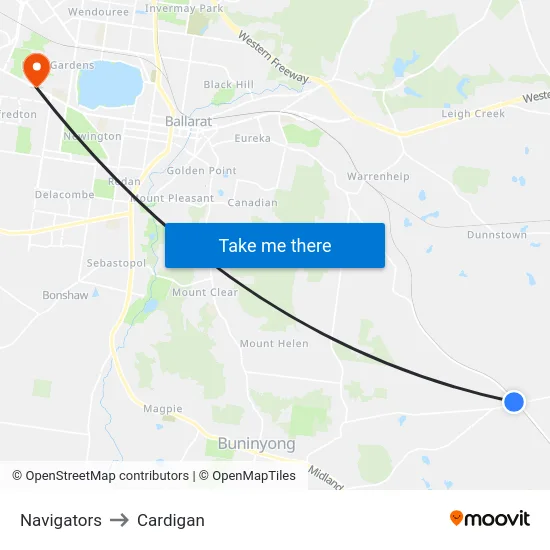 Navigators to Cardigan map