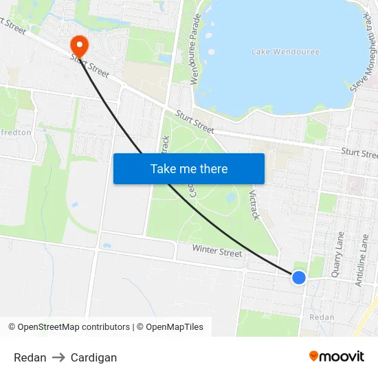 Redan to Cardigan map