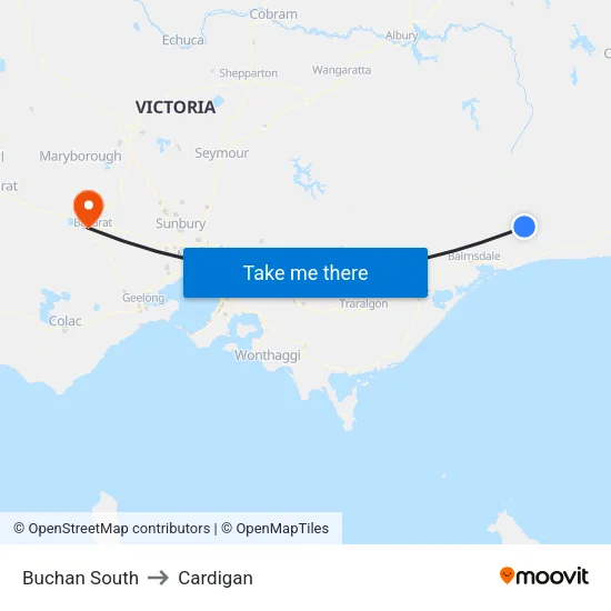 Buchan South to Cardigan map