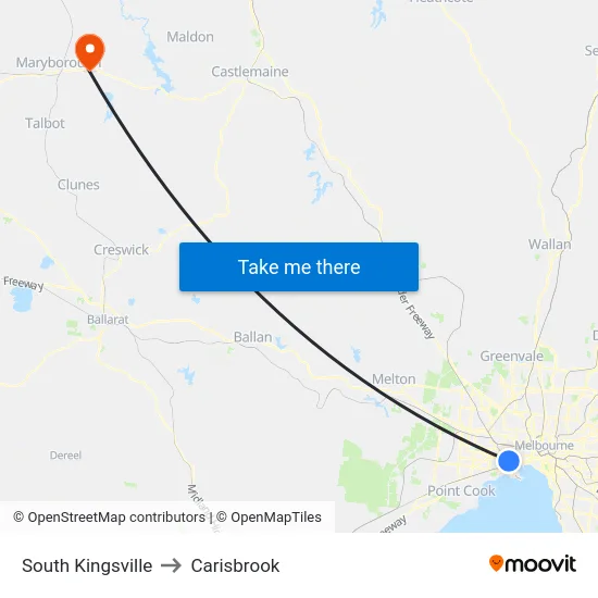 South Kingsville to Carisbrook map