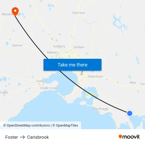 Foster to Carisbrook map
