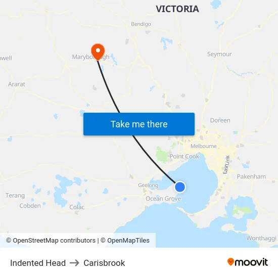 Indented Head to Carisbrook map