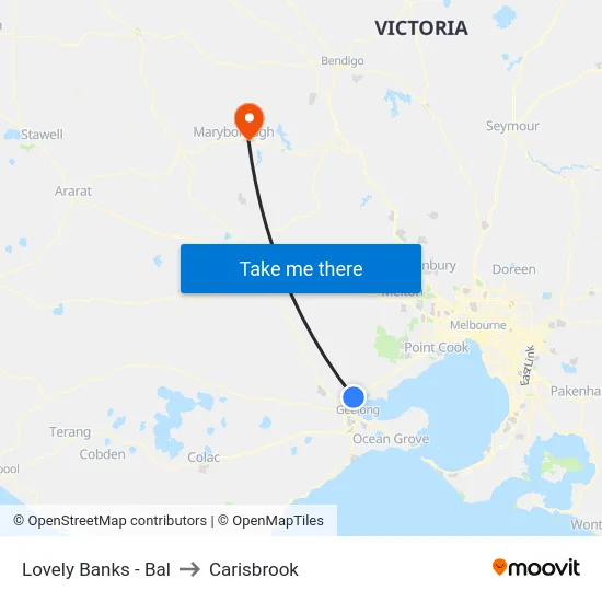 Lovely Banks - Bal to Carisbrook map