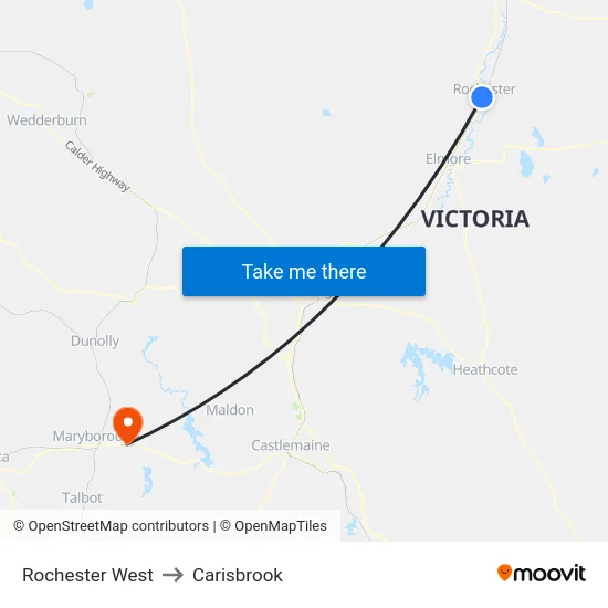 Rochester West to Carisbrook map