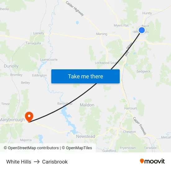 White Hills to Carisbrook map