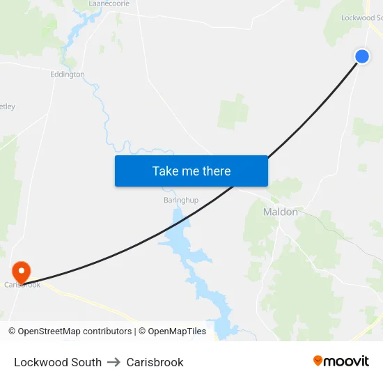 Lockwood South to Carisbrook map
