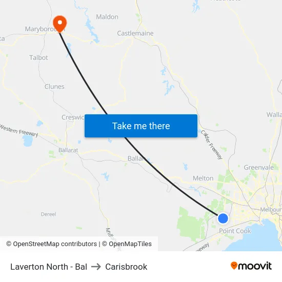 Laverton North - Bal to Carisbrook map