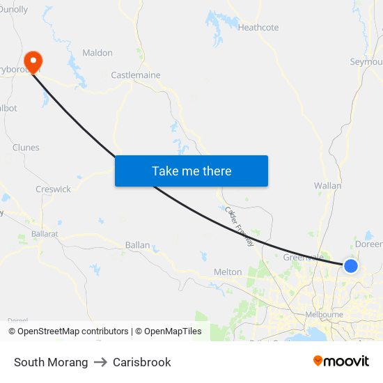 South Morang to Carisbrook map