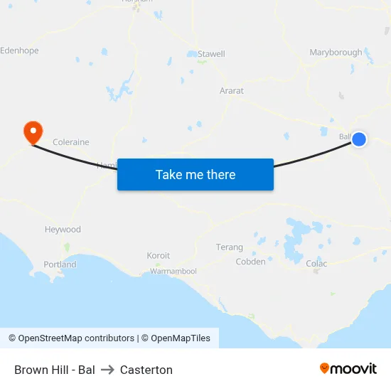 Brown Hill - Bal to Casterton map