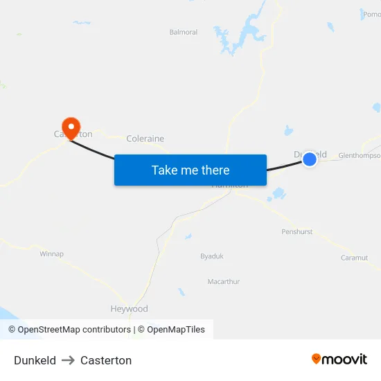 Dunkeld to Casterton map