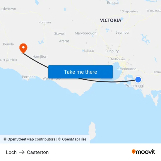 Loch to Casterton map