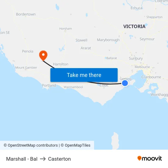 Marshall - Bal to Casterton map