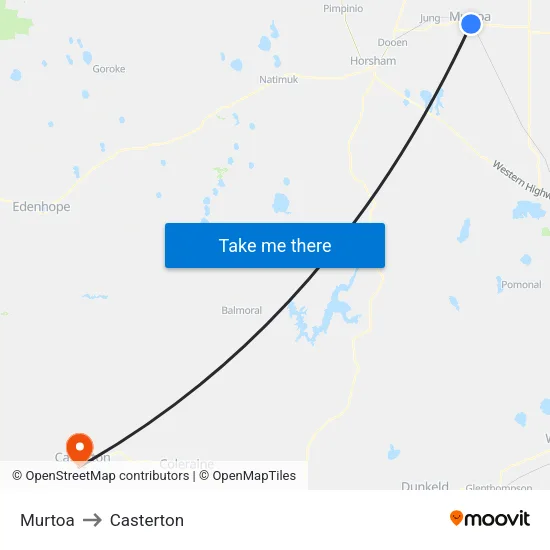 Murtoa to Casterton map