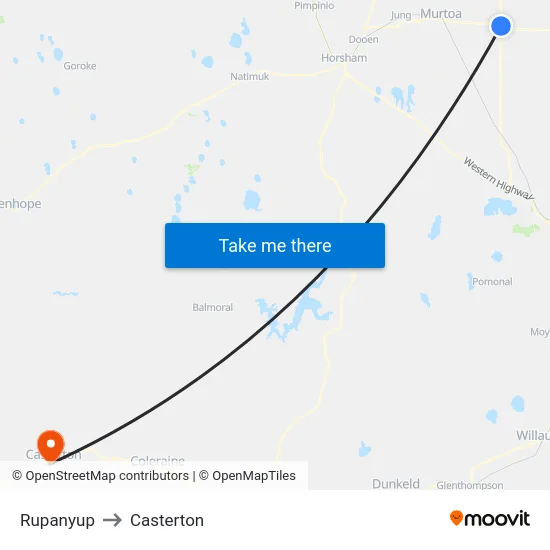 Rupanyup to Casterton map