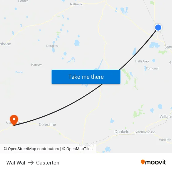 Wal Wal to Casterton map