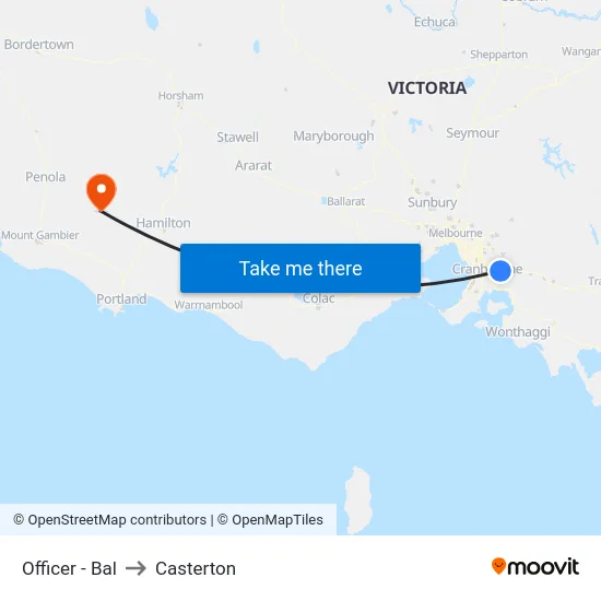 Officer - Bal to Casterton map