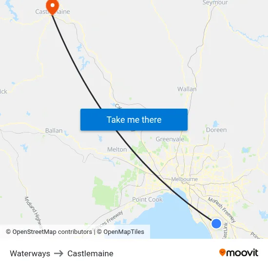 Waterways to Castlemaine map