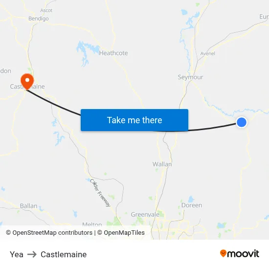 Yea to Castlemaine map