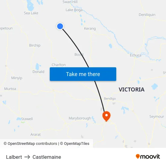 Lalbert to Castlemaine map