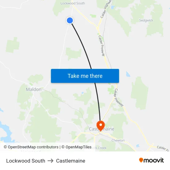 Lockwood South to Castlemaine map