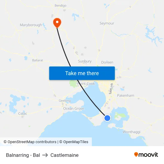 Balnarring - Bal to Castlemaine map