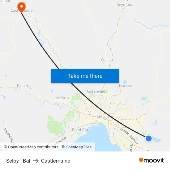 Selby - Bal to Castlemaine map