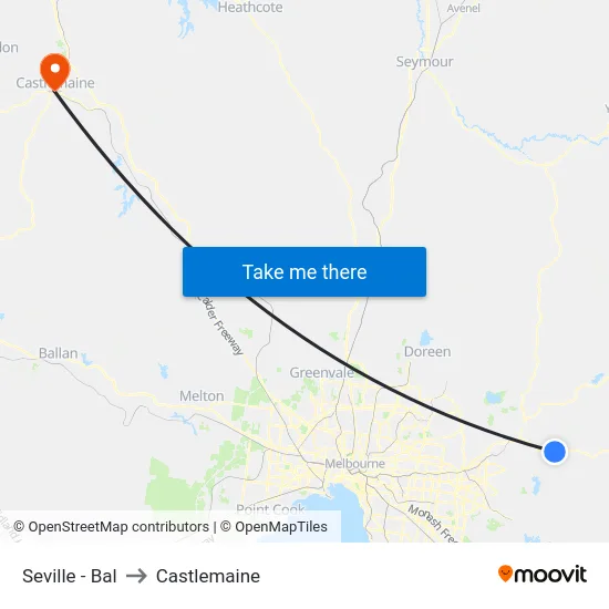Seville - Bal to Castlemaine map