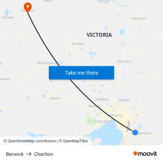Berwick to Charlton map