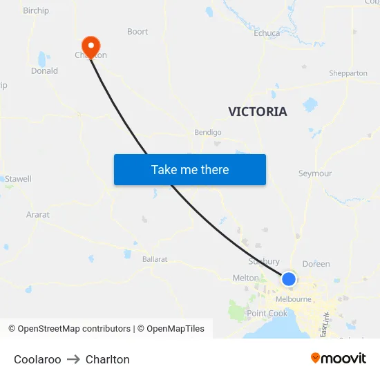 Coolaroo to Charlton map
