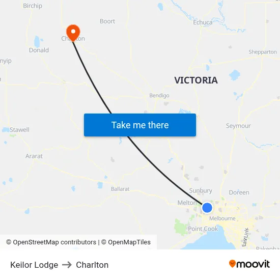 Keilor Lodge to Charlton map