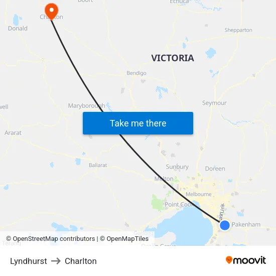 Lyndhurst to Charlton map