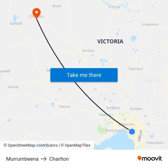Murrumbeena to Charlton map