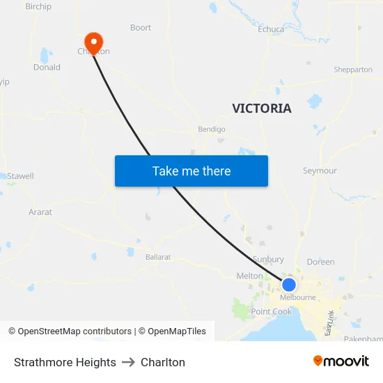 Strathmore Heights to Charlton map