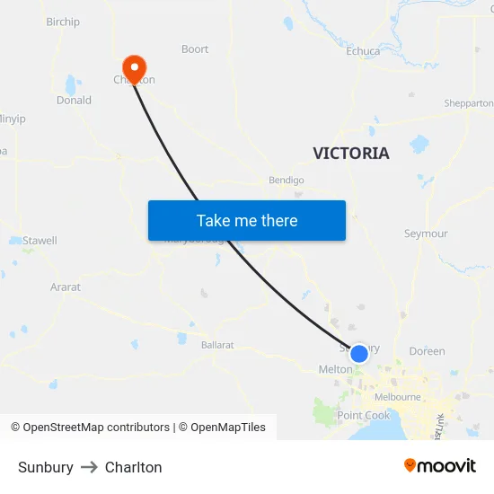 Sunbury to Charlton map