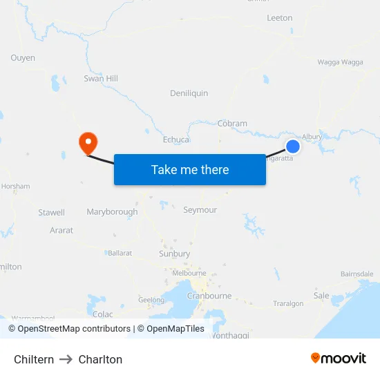 Chiltern to Charlton map